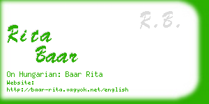rita baar business card